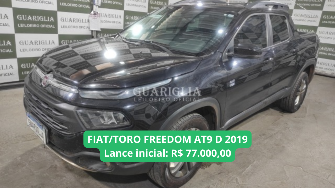 FIAT TORO FREEDOM AT9 D modelo 2019 em leilão com lance inicial de R$ 77.000,00