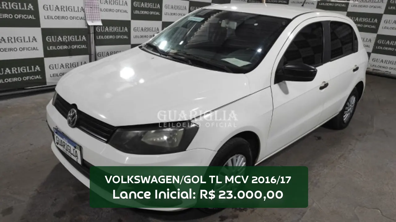 GOL TL MCV modelo 2017 completo em leilão com lance inicial de R$ 23.000,00 - Direção, Ar, Vidro, Trava e Manual do proprietário