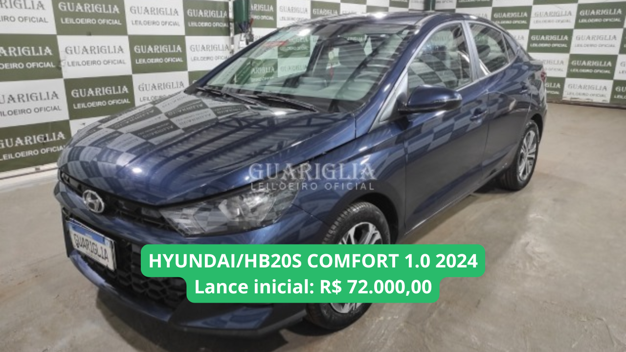 HYUNDAI HB20S COMFORT 1.0 modelo 2024 em leilão