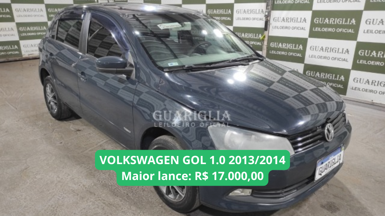 VOLKSWAGEN GOL 1.0 modelo 2014 em leilão com maior lance de R$ 17.000,00